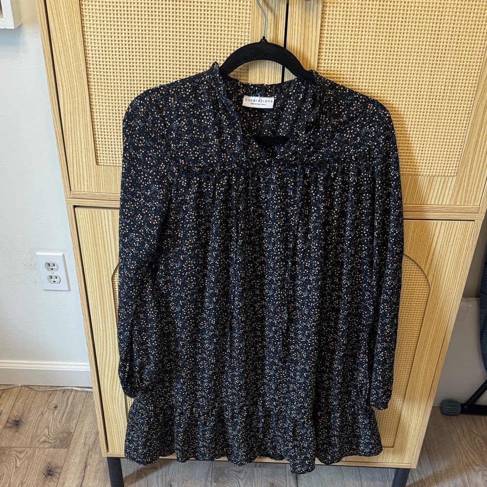 Paper Crane Black Floral Dress
